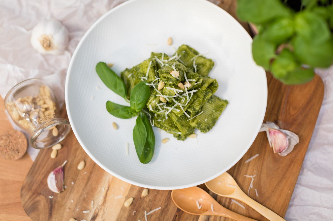 Homemade Pesto with Yorkshire Mezze Maniche Rigate Pasta