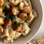 Creamy Scallops with Mezze Maniche Rigate Yorkshire Pasta